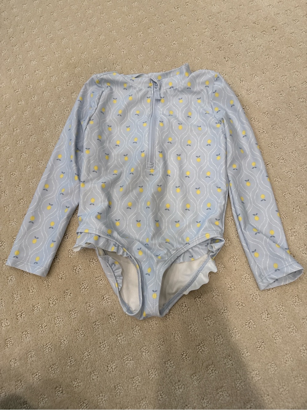 Carter’s Just One You Girls Lemon Print Long Sleeve Swimsuit Size 5T